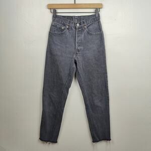Vintage Levi's 501 Jeans Womens 24 Button Fly Tapered‎ Made in USA 80s 90s Gray